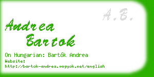 andrea bartok business card